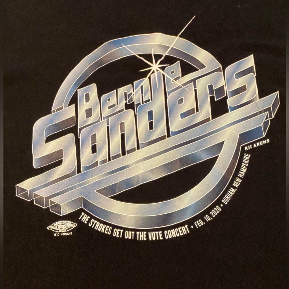 Bernie Sanders The Strokes Get Out The Vote Concert T-Shirt 2020 RARE